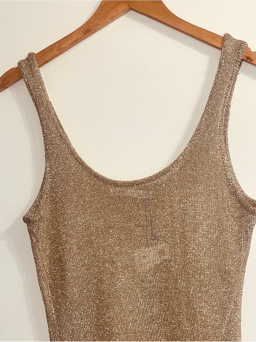 Zara Gold Metallic Scoop Neck Maxi Dress NWT (Tags torn) - Picture 4 of 7